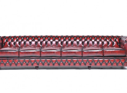 Chesterfield Leder Bordaux Sofa 6 Sitzer Couchen Couch Textil Stoff Polster Neu