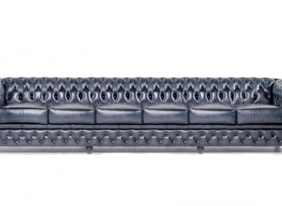 XXL Big Sofa Chesterfield Schwarz 6 Sitzer Couchen 300cm Sitz Polster Garnitur