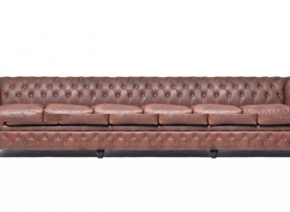 XXL Big Sofa Club Lounge braun Möbel 6 Sitzer  Couchen Chesterfield Große Sofas