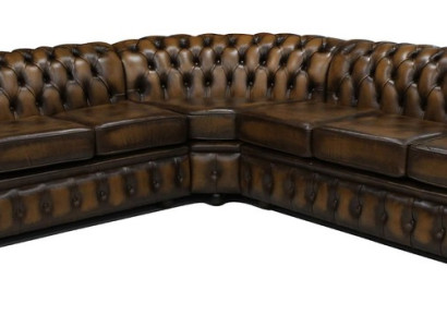 Chesterfield Ledersofa Sofa Polster Eckcouch Sitz Ecke Garnitur Polster Couchen
