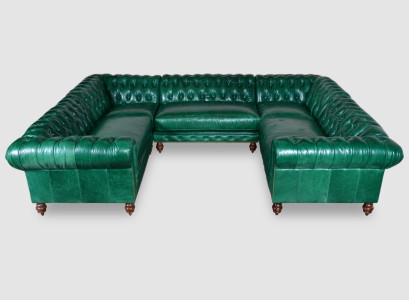 XXL Big Sofa Wohnlandschaft Ledersofa Couch U Form Chesterfield Couchen Polster