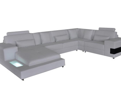 Ledersofa Couch Wohnlandschaft Eck Garnitur Design Modern Sofa U-Form L6014