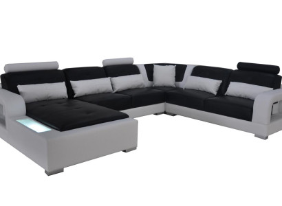 Leder Sofa Couch Wohnlandschaft Eck Garnitur Designer Modern Polster UForm Sitz