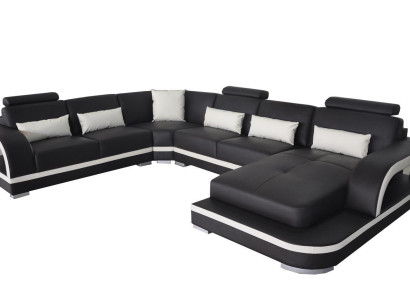 Leder Eck Sofa Eck Wohnlandschaft Garnitur Design Modern Couch Sofas UForm G8011