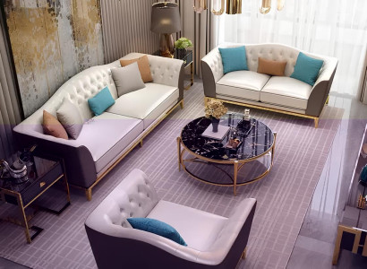 Chesterfield Edelstahl Couch Polster Sitz Sofa 3+2 Leder Garnitur Wohnzimmer Neu