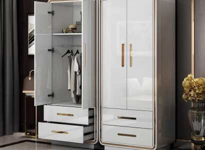 Luxus Kleider Schrank Designer Hochglanz Kleiderschränke Möbel Wohnen Holz Neu