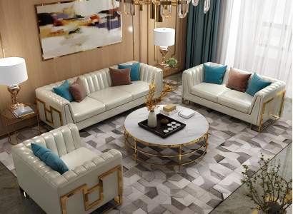 Edel Stahl Couch Polster Leder Sofa 311 Sitzer Couchen Garnitur Set Italienische