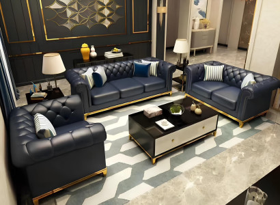 Chesterfield Design Möbel Sofa Couch Polster Garnitur 321 Couchen Sofas Leder