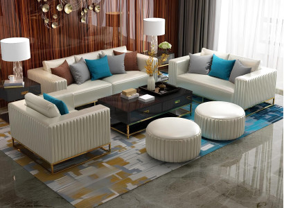 Garnitur Couch Polster Stoff Sofa Couchen Polster Sitz Garnituren 3+2+2 Designer