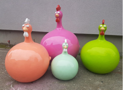 Moderne Dekoration Haus Garten Deko Figur Statue Skulptur Abstrakt 40 cm Huhn