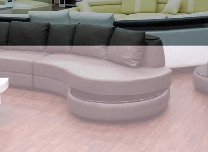 Designersofa Rundsofa Ecksofa + USB Wohnlandschaft Ledersofa Couch Sofa UForm
