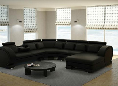 Designer Wohnlandschaft Couch Sofa Polster Eckcouch Garnitur Ledersofa mit USB