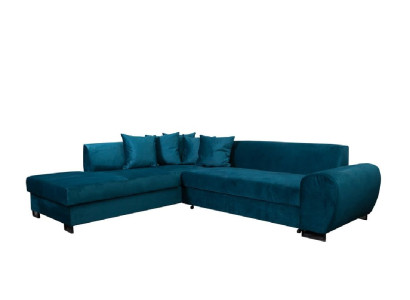 Blaue Möbel Sofa Designer Sofa Bettfunktion Bettkasten Schlafsofa Ecksofa Couch
