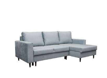 Graue  Sofa Designer mit Bettfunktion Wohnlandschaft Schlafsofa Ecksofa Couch