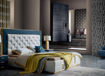 Lederbett Bett Betten Polster Design 180x200cm Doppelbett Moderne Betten Möbel