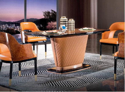 Moderner Esstisch Holztisch Holz Design Tische Leder Tische Esszimmer 160x90 cm