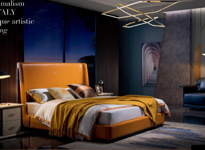 Holz Bett Betten Schlafzimmer Hotel 180x200 Stil Massive Möbel Orange Holz  Neu