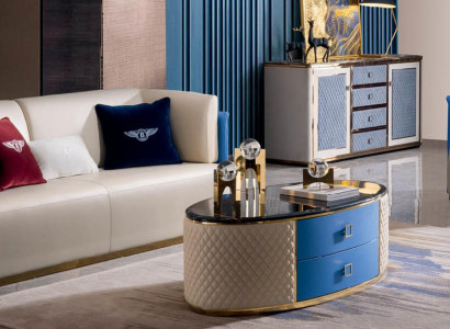 Klassischer Tisch Couchtisch Beistelltisch Sofa Design Wohnzimmer Holz 130x65cm