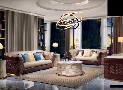 Klassische Sofagarnitur 5tlg. Set Sofa 3+2+1+1 Sitzer Couchtisch Couch Modern