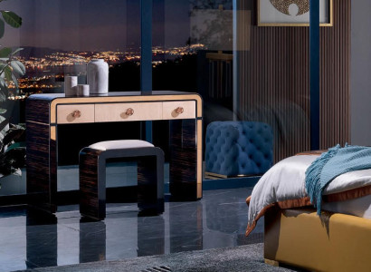 Schminktisch Konsolentisch Schlafzimmer Hocker Sidebaord Stil Garnitur Holz 2tlg