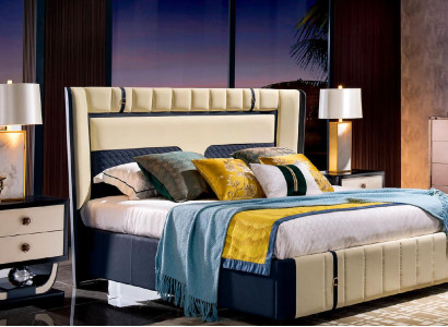 Design Schlafzimmer 3tlg. Bett 2x Nachttisch Klassischer Luxus Betten Set Möbel