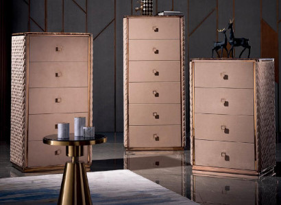 Kommode Hochwertige Designer Schlafzimmer Schrank Kommoden Sideboard  Leder Neu