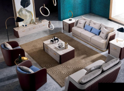 Sofagarnitur Couchtisch Tisch Wohnzimmer Sofa Polster Couchen Kommode Neu 8tlg