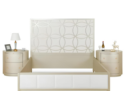 Bett Nachttische Schlafzimmer Set 3 tlg Design Modern Luxus Klassische Möbel Neu