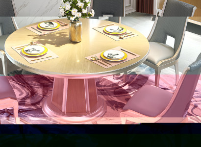 Esstisch 5x Stühle Esszimmer Garnitur 6 tlg. Set Runder Tisch Stuhl Tische Holz