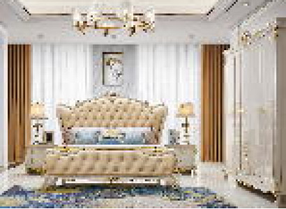 Bett Nachttisch Kleiderschrank 4 tlg.Schlafzimmer Set Design Modern Luxus Betten