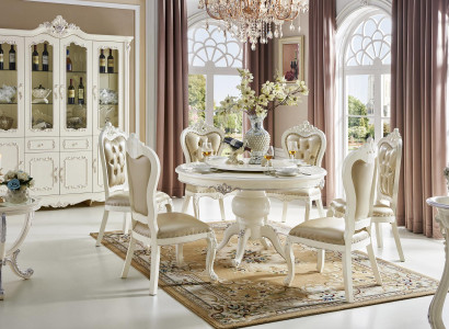 Chesterfield Stuhl Set Gruppe Design Echtholz Stühle Garnitur Sessel 4x Neu