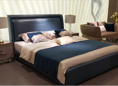 Moderne Doppelbett Betten Polster Leder Designer Ehe Modernes Bett Bettgestell