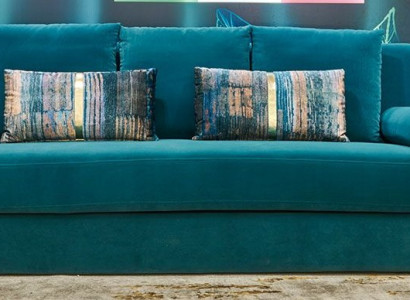 Sofa 3 Sitzer Wohnlandschaft Sofas Polster Garnitur Textil Edelstahl Dreisitzer