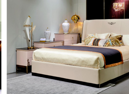 Polsterbett Doppelbett Designer Bett Ehebett Schlafzimmer Lederbett Neu Betten