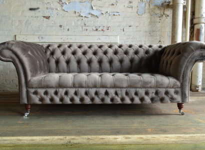 Chesterfield Original Sofa Polster Couch Microfaser Sofas Couchen Neu Webstoff