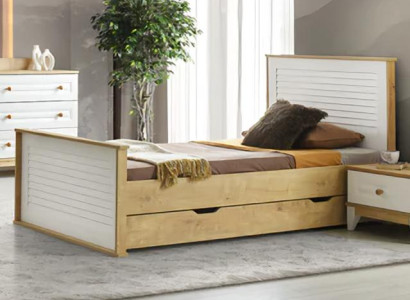 Bettrahmen Kinderbett Bett Kinderzimmer Kinderzimmermöbel Weiß Braun