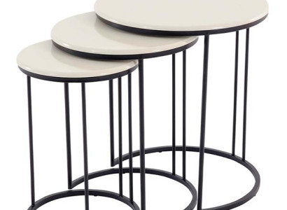 Set 3x Couchtisch Kaffeetisch Beistelltisch Design Weiß Wohnzimmertisch Tische