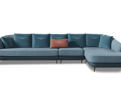 Sofa Ecksofa L Form Wohnlandschaft Designer Couch Polster Sitz Garnitur Textil