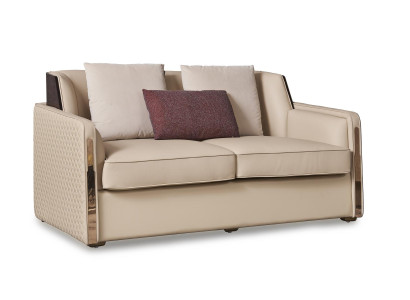 Sofa Couch Design Polster Modern Grau Textil Stoff Sofas 2 Sitzer Zweisitzer Neu