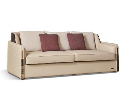 Luxus 3 Sitzer Couch Polster Sofa Leder Stoff Textil Couchen Garnitur Dreisitzer