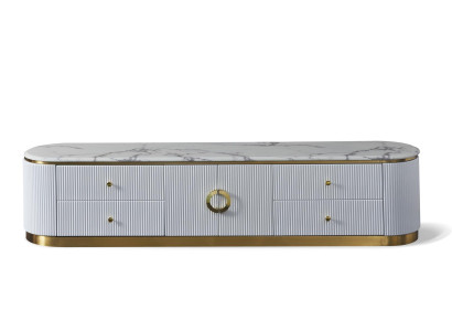 Holz Sideboard in Natur mit Edelstahl, modernes Design