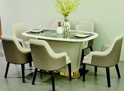 Komplett Set Esstisch + 6 Stühle Esszimmer Garnitur Ess Gruppe Tisch Tische 7tlg