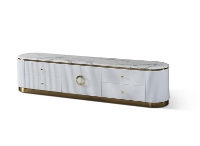 Designer Kommode Anrichte Side Low Board Schrank Wohn Zimmer Regal Metall Luxus