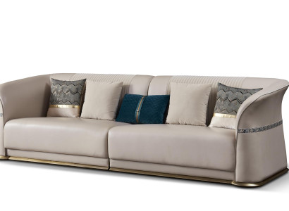 Leder 3-Sitzer Sofa in Schwarz, Modern Chesterfield Design