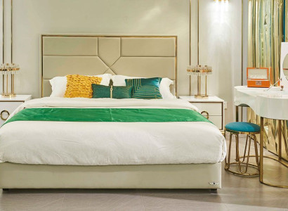 Bett Polster Design Luxus Metall Doppel Betten Ehe Schlaf Zimmer Leder Hotel Neu