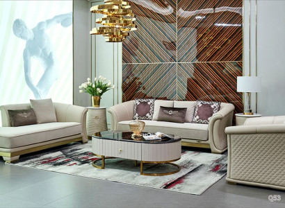 Luxus Hotel Möbel Sitzer Sofagarnitur Polster Möbel Wohnzimmer Leder Garnitur