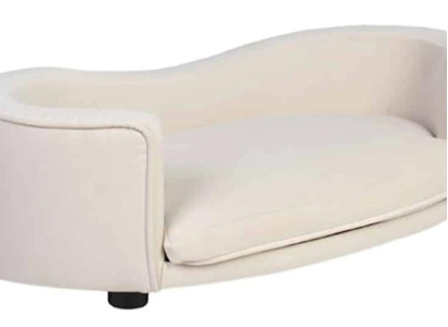 Großes Hundebett Weiß Hund Polsterung Textil Hundesofa Möbel Stoff Couchen Neu