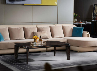 Ecksofa Leder Beige Luxus Wohnlandschaft Couch Eckgarnitur Sofas Möbel Design