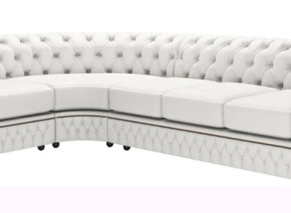 Weiß Ecksofa Chesterfield Wohnzimmer Modern Design Leder Möbel Neu Sofa Leder