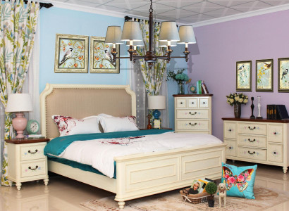 Bett 2x Nachttisch 3 tlg. Schlafzimmer Set Design Modern Luxus Klassisch Gruppe